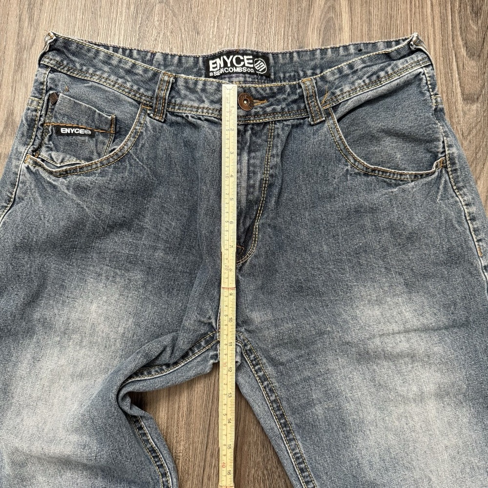 Enyce Jeans Mens 35x30(tag32)Blue Baggy Skater Street Urban Embroidery Y2K - Picture 13 of 14
